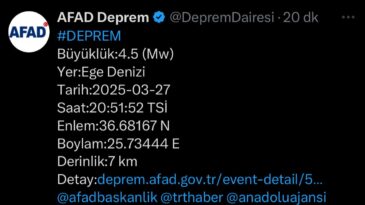 EGE DENİZİ YİNE SALLANDI