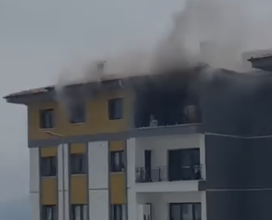 GÜLDEREN TOKİ’LERDE KORKUTAN YANGIN