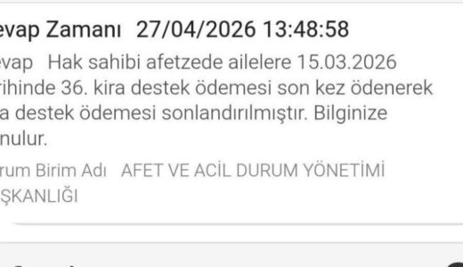 DEPREMZEDELERE KİRA YARDIMI SONA ERDİ!