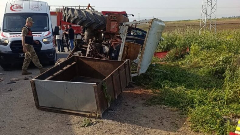 HATAY’DA TIRLA ÇARPIŞAN TRAKTÖRÜN SÜRÜCÜSÜ HAYATINI…