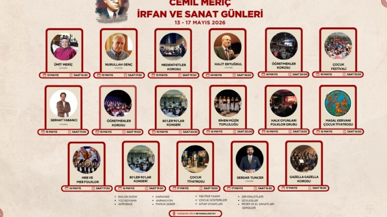 5. GELENEKSEL CEMİL MERİÇ İRFAN VE SANAT GÜNLERİ BAŞLIYOR
