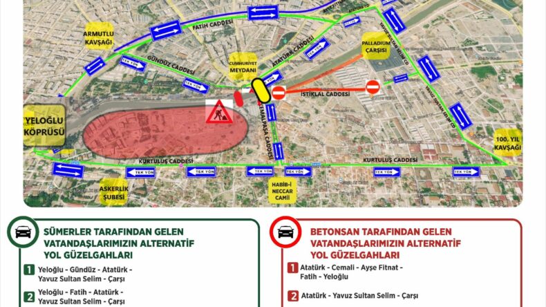 Antakya Ata Köprüsü Çevresinde Geçici Trafik Düzenlenmesi!