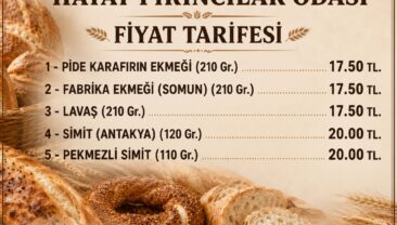 Hatay’da ekmeğe zam geldi!