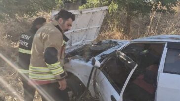 Hassa’da tarlaya devrilen otomobilin sürücüsü yaralandı